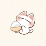 ご飯と猫さんのフリーアイコン