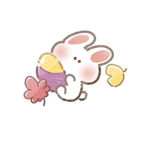 秋のさつまいもと兎さんのフリーイラスト