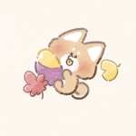 秋のさつまいもと柴犬さんのフリーアイコン