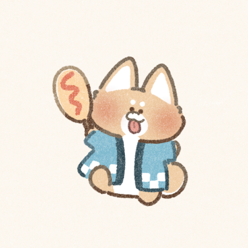 アメリカンドッグと柴犬さんのフリーアイコン