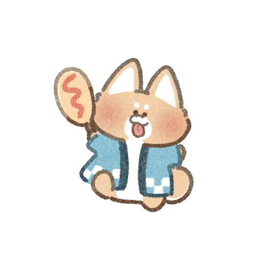 アメリカンドッグと柴犬さんのフリーイラスト