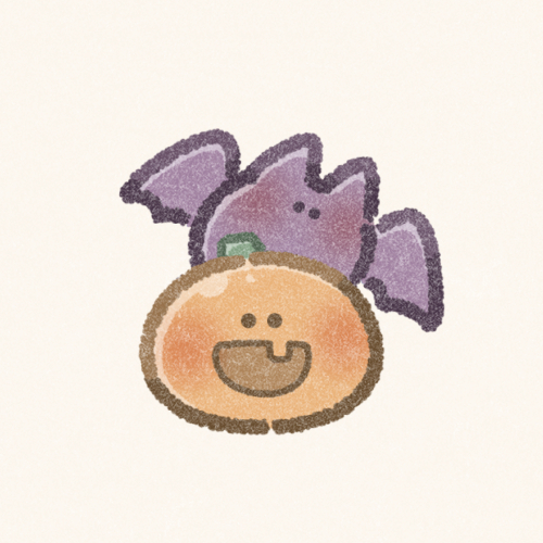 ハロウィンカボチャとこうもりさんのフリーアイコン