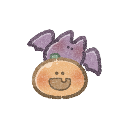 ハロウィンカボチャとこうもりさんのフリーイラスト