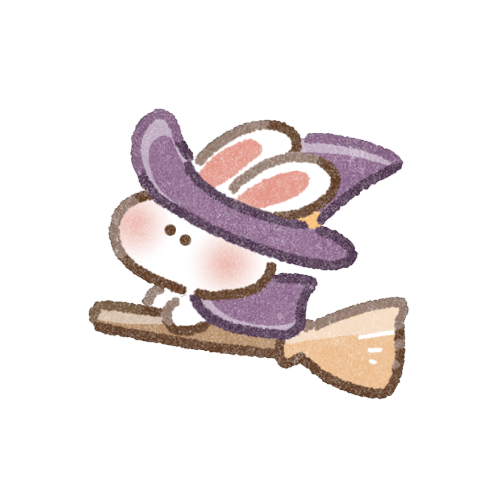 ハロウィン魔女な兎さんのフリーイラスト