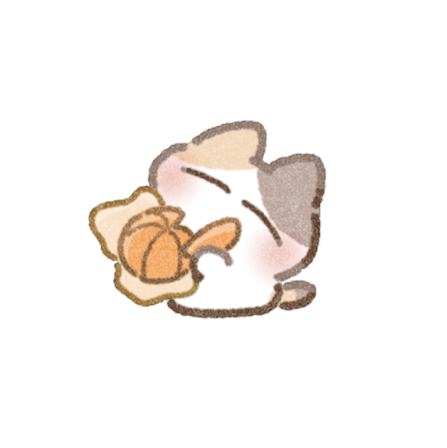 みかんを食べる猫さんのフリーイラスト