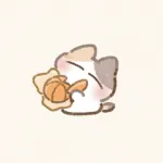 みかんを食べる猫さんのフリーアイコン