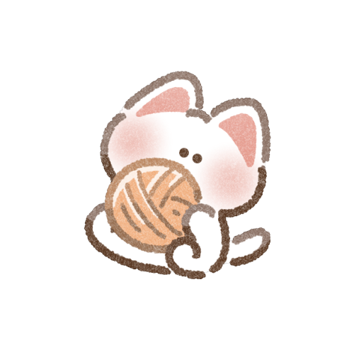 毛玉を持った猫さんのフリーイラスト