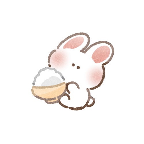 ごはんと兎さんのフリーイラスト