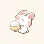 ごはんと兎さんのフリーアイコン
