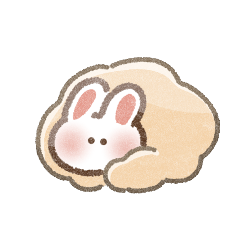 毛布にくるまるうさぎのフリーイラスト