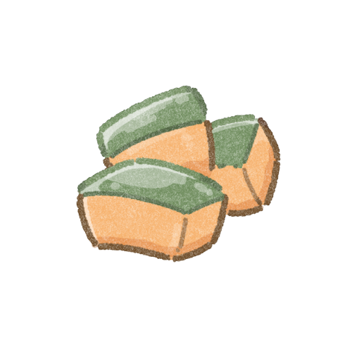 カボチャの煮物のフリーイラスト