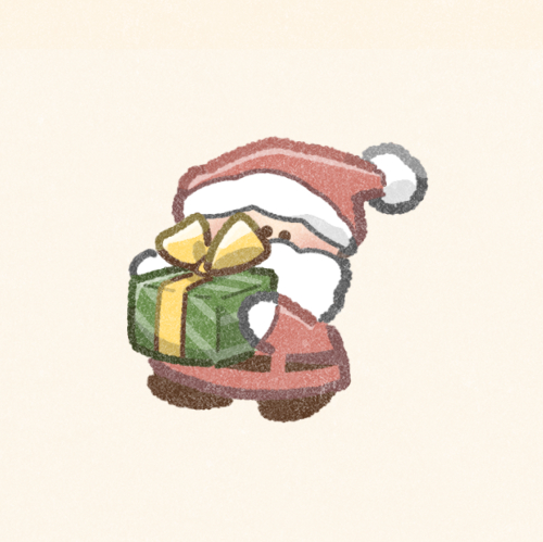 プレゼントとサンタさんのフリーアイコン