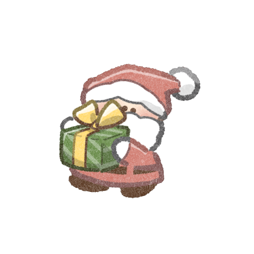 プレゼントとサンタさんのフリーイラスト