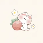 いちごと白猫さんのフリーアイコン