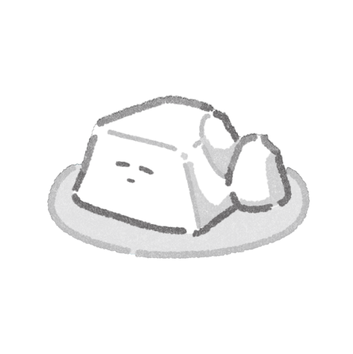 くずれたお豆腐のフリーイラスト