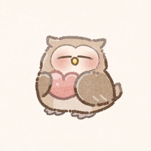 ハートとふくろうのフリーアイコン