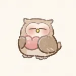 ハートとふくろうのフリーアイコン