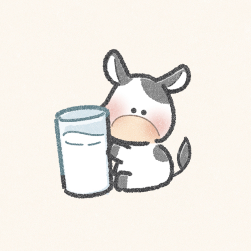 牛乳と牛さんのフリーアイコン