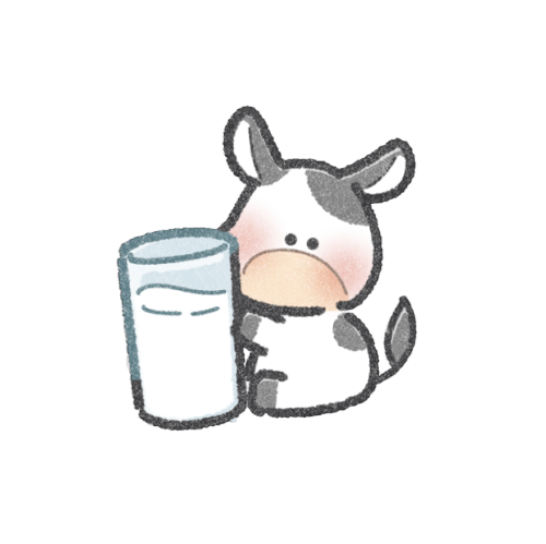 牛乳と牛さんのフリーイラスト
