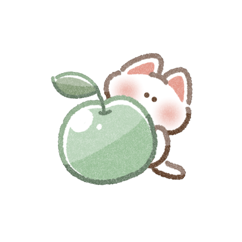 青りんごと白猫さんのフリーイラスト