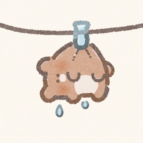 お洗濯されたくまさんのフリーアイコン