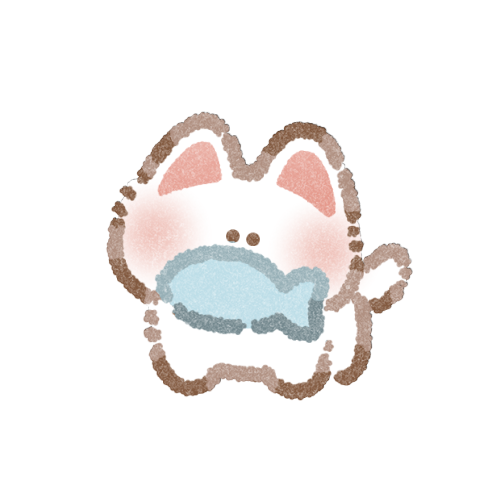 お魚をくわえた猫さんのフリーイラスト