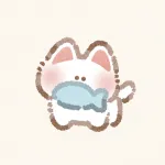 お魚をくわえた猫さんのフリーアイコン