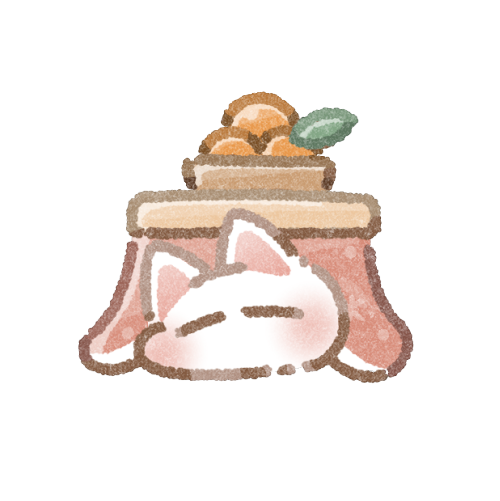 こたつと猫さんのフリーイラスト