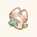 クローバーと茶トラネコさんのフリーアイコン