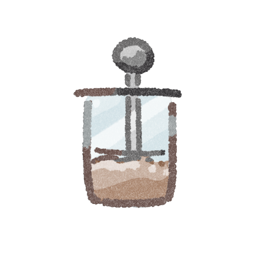 コーヒープレスのフリーイラスト