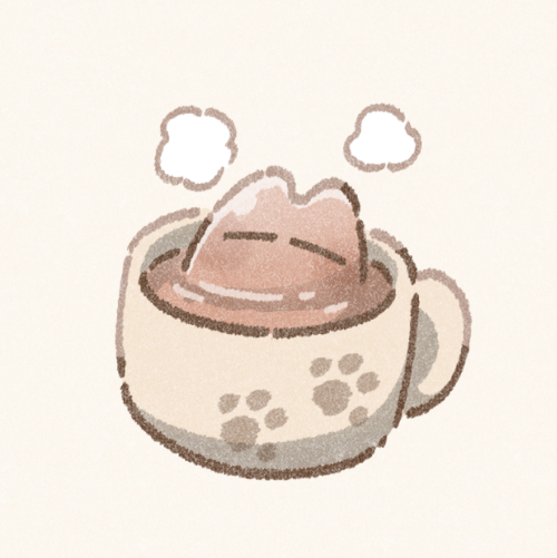 猫型ホットチョコのフリーアイコン