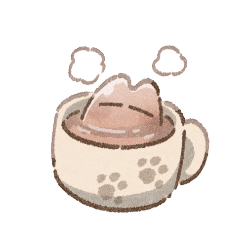 猫型ホットチョコのフリーイラスト
