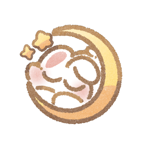 月で眠るうさぎさんのフリーイラスト