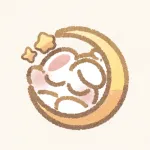 月で眠るうさぎさんのフリーアイコン