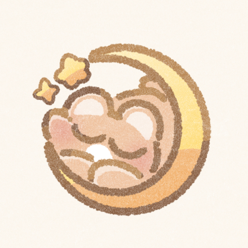 月で眠るくまさんのフリーアイコン