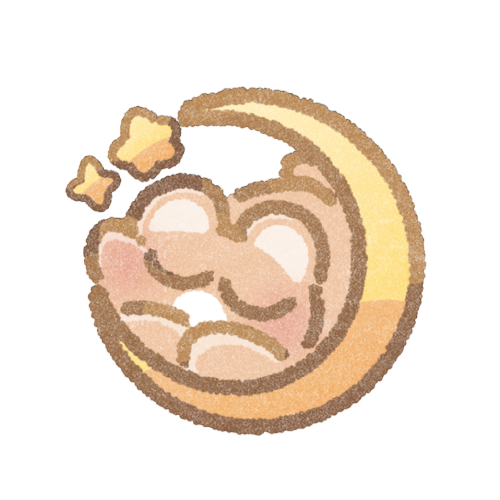 月で眠るくまさんのフリーイラスト