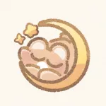 月で眠るくまさんのフリーアイコン