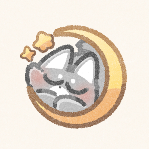 月で眠る犬さんのフリーアイコン