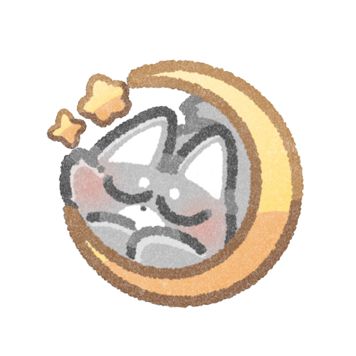 月で眠る犬さんのフリーイラスト