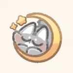 月で眠る犬さんのフリーアイコン