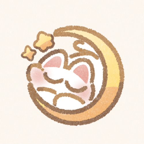 月で眠る猫さんのフリーアイコン