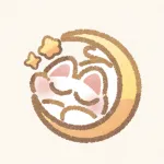 月で眠る猫さんのフリーアイコン