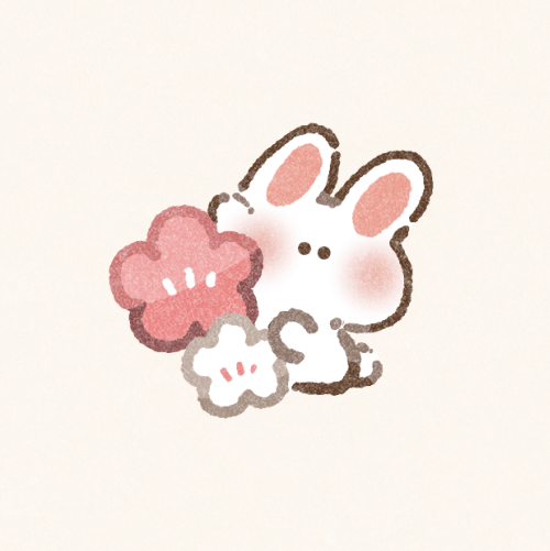 梅とうさぎさんのフリーアイコン