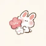梅とうさぎさんのフリーアイコン