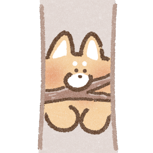 棒を持った犬さんのフリーイラスト