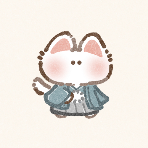 男性のはかま姿の猫さんのフリーアイコン