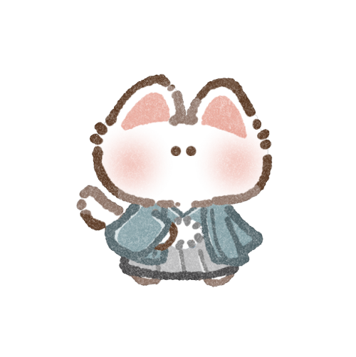 男性のはかま姿の猫さんのフリーイラスト