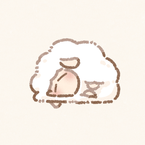 眠っている羊さんのフリーアイコン