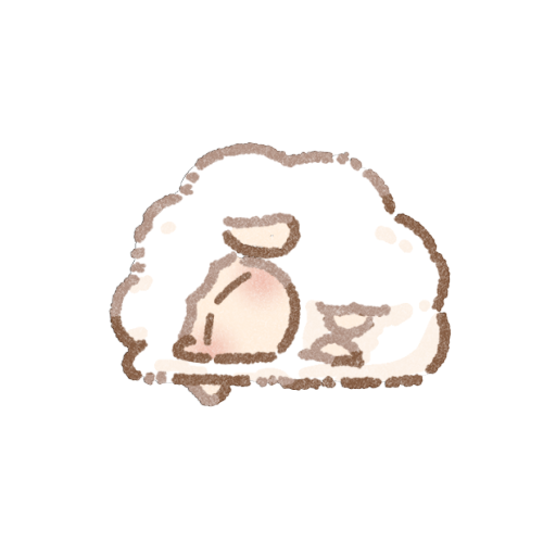 眠っている羊さんのフリーイラスト