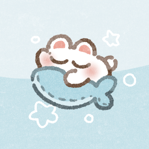 心地良く眠る白くまさんのフリーアイコン